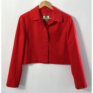 Women's Vintage Pendleton Red Wool Jacket Blazer USA Christmas Lined Sz  14